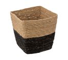 Boîte De Rangement Tressée Bicolore Noir 31 X 31 Cm