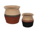 Lot De 2 Paniers Déco "kaia" 40cm Beige