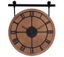 Grand Pendule Murale En Bois Et Métal Style Industriel D 60 Cm