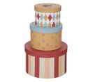 Lot De 3 Boîtes De Rangement "cirque" 25cm Multicolore