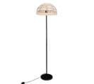 Lampadaire En Métal Noir Et Abat-jour En Rotin H 150.5 Cm