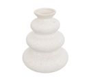 Vase En Céramique Mouchetée Blanc Sable H 20 Cm