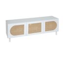 Meuble TV 3 Portes Cannage Cabras Atmosphera - Blanc