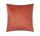 Coussin Déhoussable Terracotta En Velours Embossé 40 X 40 Cm