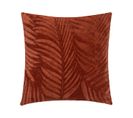 Coussin Décoratif Flanelle Terracotta Motifs En Relief 40 X 40 Cm