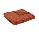 Plaid Flanelle Terracotta Motifs Tropicaux 125 X 150 Cm