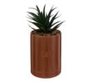 Plante Artificielle Pot En Céramique Marron Caramel H 20 Cm