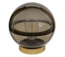 Lampe LED Boule En Verre Noir Et Métal Doré D 15 X H 16 Cm