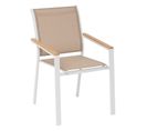 Fauteuil Repas Essentia Accoudoirs Bois Lin/blanc Hespéride - Lin