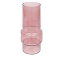 Vase En Verre Modelé Rose Poudré H 25 Cm