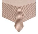 Nappe Vichy En Coton "floral" 150x250cm Marron