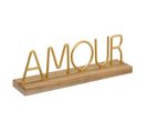 Mot Déco Amour En Bois Et Métal Doré L 25.5 Cm