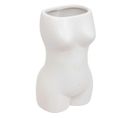 Vase Objet Déco En Céramique Blanche H 17 Cm