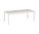 Table Rectangulaire Extensible Piazza 12 P. Lin Et Blanc Hespéride - Blanc