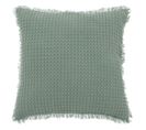 Coussin Décoratif Vert Céladon Nid D'abeille 45 X 45 Cm