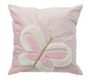 Coussin Enfant Déco "papillon" 39x39cm Rose