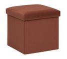 2 En 1 Pouf Pliant Et Coffre De Rangement Velours Ambre 38 X 38 Cm