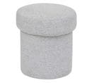 Pouf En Tissu Texturé Gris Clair D. 37 X H. 40 Cm