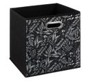 Boîte De Rangement Noir Avec Déco 31 X 31 X 31 Cm