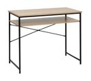 Meuble Bureau Avec Étagère Effet Bois Naturel Et Métal Noir H 75 Cm