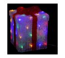 Déco Lumineuse Paquet Cadeau 50 LED Multicolore 8 Jeux De Lumière H 47 Cm