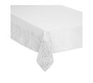 Nappe En Coton Et Polyester Blanc Imprimé Léopard Argenté 140 X 240 Cm