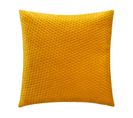 Coussin Déhoussable Ocre En Velours Embossé 40 X 40 Cm