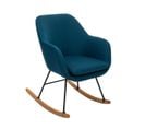 Fauteuil à Bascule Rocking-chair En Tissu Bleu Canard