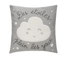 Coussin Décoratif Déhoussable Bouclette Ton Gris 40 X 40 Cm Déco Enfant