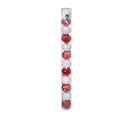 Déco De Sapin Lot De 12 Boules De Noël D 6 Cm - Rouge Et Blanc