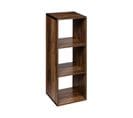 Meuble Étagère 3 Cases De Rangement Effet Bois Foncé Style Industriel H 100.5 Cm