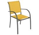 Fauteuil Empilable Piazza Hespéride Moutarde/graphite - Jaune Moutarde