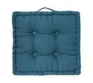 Coussin De Sol  En Coton Bleu 40 X 40 Cm