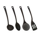 Lot De 4 Ustensiles De Cuisine "nylon" 31cm Noir