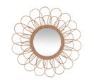 Miroir Mural Fleur En Rotin D 56 Cm