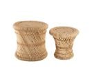 Lot De 2 Tables D'appoint En Corde Beige