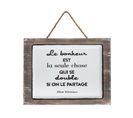 Plaque Décorative En Bois Et Métal Céramique Avec Citation 40 X 30 Cm