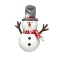 Déco De Noël Bonhomme De Neige Chapeau Gris Et Écharpe Rouge H 34 Cm