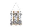 Déco De Noël Suspension En Bois Merry Christmas Avec Déco Argenté Pailleté H 24 Cm