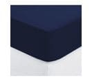 Drap Housse 1 Personne En Coton Bleu Encre 90 X 190 Cm