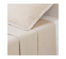 Drap Plat 2 Personnes En Coton Beige Lin 240 X 290 Cm