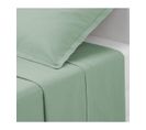 Drap Plat 2 Personnes En Coton Vert Céladon 240 X 290 Cm