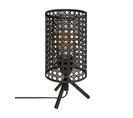 Lampe À Poser En Métal Noir Cannage H 28 Cm