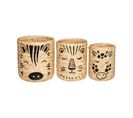 Lot De 3 Bacs De Rangement Safari En Bambou