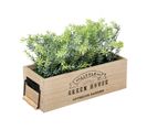 Plante Verte Artificielle Jardinière En Bois L 35 Cm