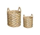 Lot De 2 Paniers De Rangement Tressé Fil Argenté