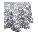 Nappe Ronde Anti-taches Gris Imprimé Palmier D 180 Cm