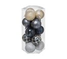 Déco De Sapin Lot De 15 Boules De Noël D 5 Cm - Champagne Bleu Et Argent