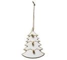 Sujet De Noël Sapin "cocon" 20cm Blanc et Naturel