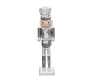 Déco De Noël Figurine Casse Noisette En Bois Blanc Et Argent H 38 Cm